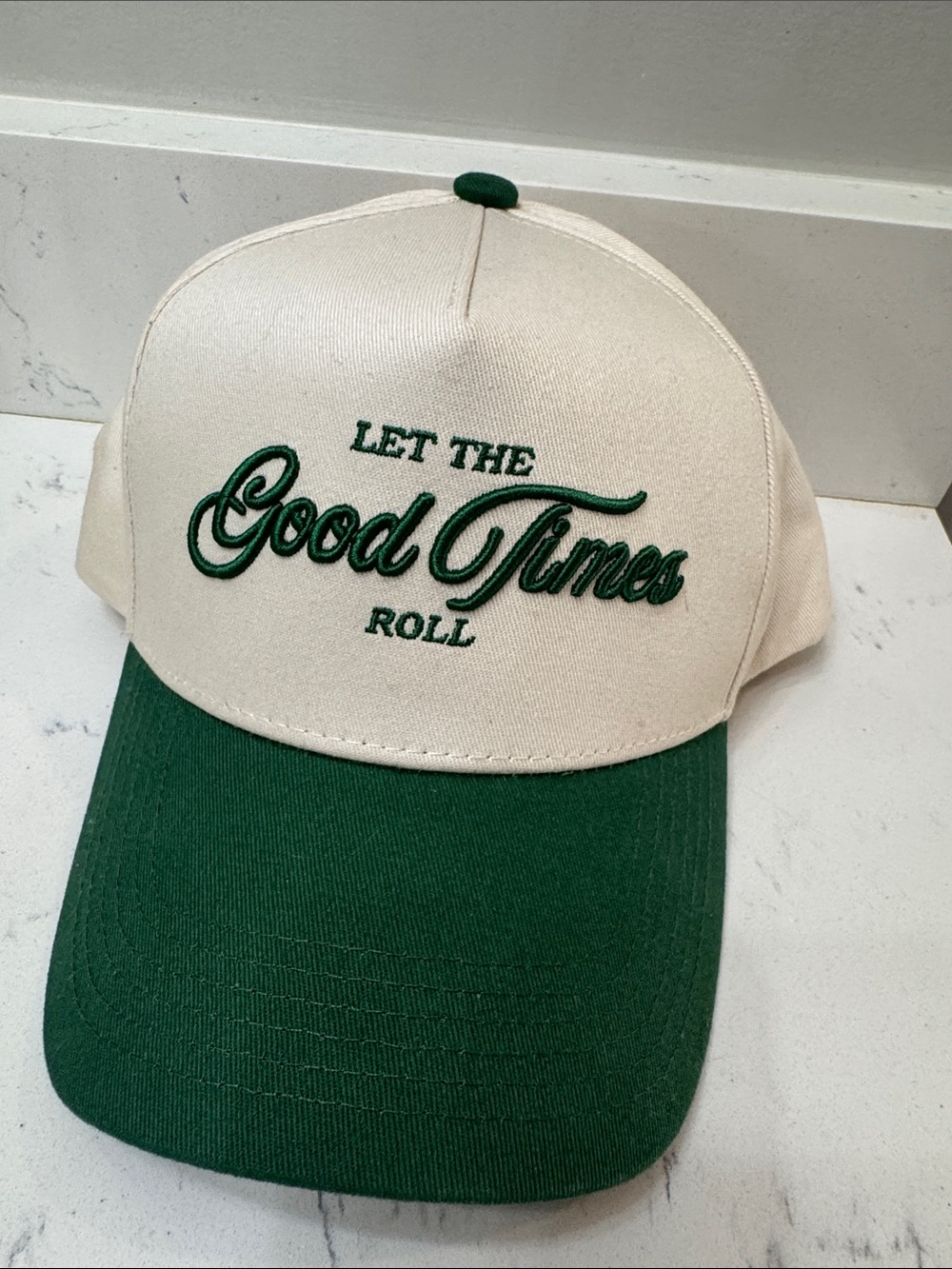 Let the good times roll trucker hat